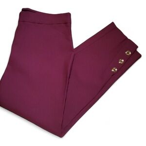 Roz & Ali Dress Barn 🆕 Pull on Ankle Pants w/Button Details Luxe Stretch Sz 16P